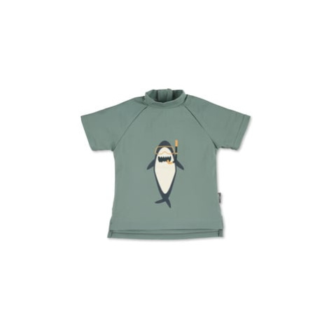 Sterntaler Plavkové tričko s krátkým rukávem Shark Dark Green
