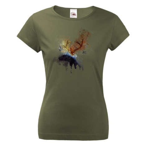 Dámské tričko Jelen - tričko pro milovníky zvířat BezvaTriko