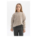 DEFACTO Girl's Crew Neck Knitwear Sweater