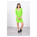 Přiléhavé šaty se zeleným neonovým výstřihem