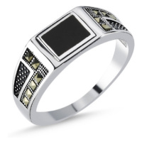 OLIVIE Pánský stříbrný prsten MARKAZIT 8206
