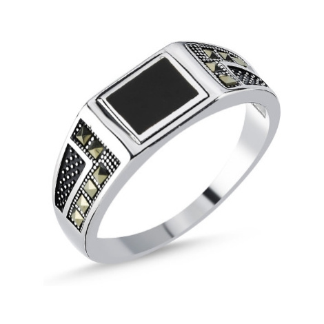 OLIVIE Pánský stříbrný prsten MARKAZIT 8206