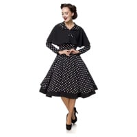 Belsira Swing-Kleid mit Cape Šaty cerná/bílá