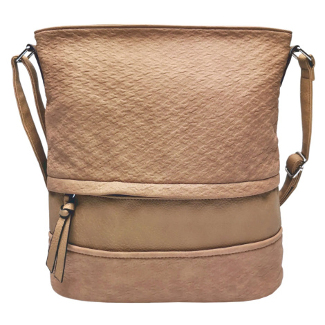 Světle hnědá crossbody kabelka se slušivou texturou Tapple