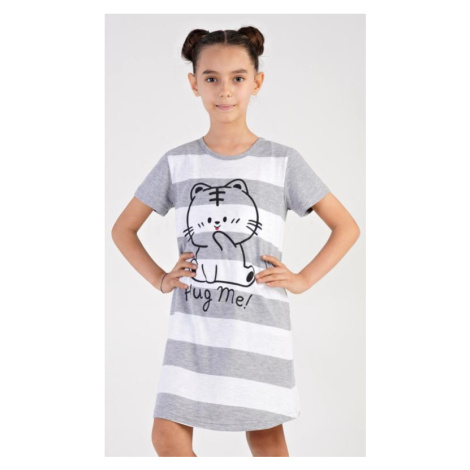 Dětská noční košile s krátkým rukávem Vienetta Secret Kotě | šedá