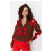 Trendyol Brown Jacquard Knitwear Cardigan