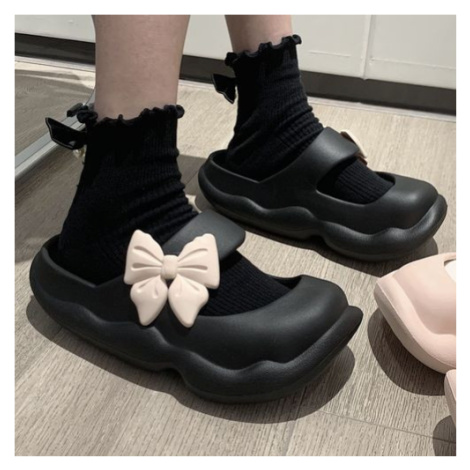 Masivní pantofle chunky gumové boty s mašlí