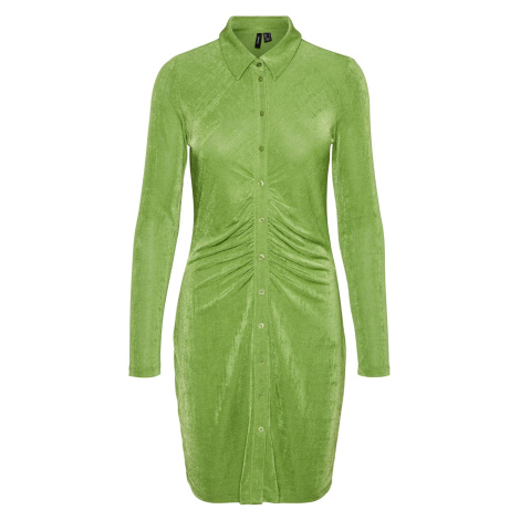 VERO MODA Košilové šaty 'SLINKY' zelená