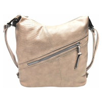 Velký světle hnědý kabelko-batoh z eko kůže Nessie