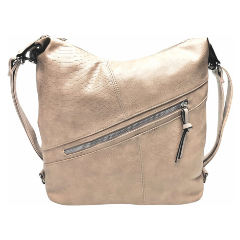 Velký světle hnědý kabelko-batoh z eko kůže Tapple