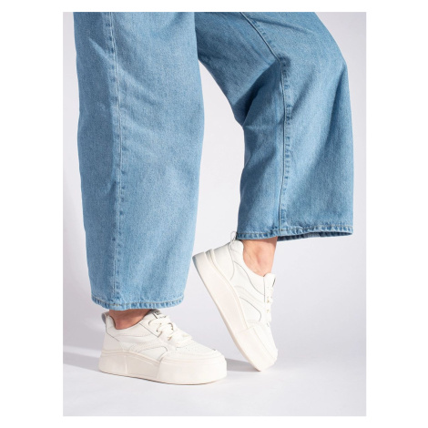 Exkluzívní tenisky dámské bílé na platformě