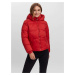 Červená dámská prošívaná zimní bunda s kapucí VERO MODA Uppsala