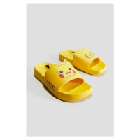 H & M - Koupací pantofle's potiskem - žlutá