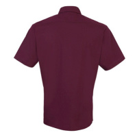 Premier Workwear Pánská košile s krátkým rukávem PR202 Aubergine -ca. Pantone 5115