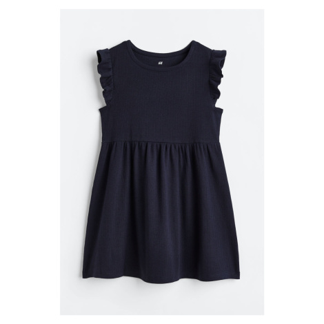 H & M - Šaty z žebrovaného žerzeje - modrá H&M