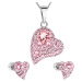 Evolution Group Sada šperků s krystaly Swarovski náušnice a přívěsek růžová srdce 39170.3 light 
