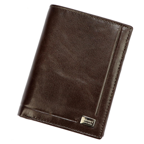 Pánská kožená peněženka Rovicky PC-101-BAR RFID hnědá