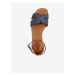 Modro-hnědé dámské kožené sandály OJJU