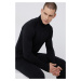 Vlněné tričko s dlouhým rukávem Icebreaker 200 Oasis LS Half Zip černá barva, IB1043670011