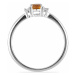 Prsten stříbrný s Madeira citrínem a zirkony Ag 925 015001 MCT - 59 mm , 1,4 g