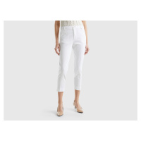 Benetton, Cropped Chinos In Stretch Cotton