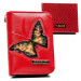 Malá dámská peněženka na zip a patentku s motýlkem