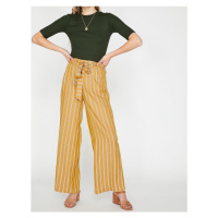 Koton Women's Yellow Striped Pants