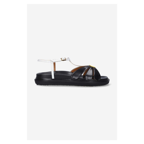 Kožené sandály Marni dámské, černá barva, FBMS013901.P3586.ZO131-black