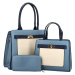 Luxusní sada: Kabelka přes rameno, kabelka do ruky a peněženka Gavrila, modrá