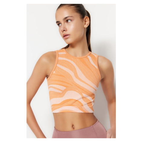 Trendyol Orange Seamless/Seamless Halter Neck Sport Blouse