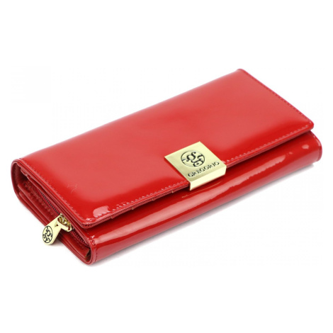 Osobitá dámská dlouhá kožená peněženka Elvíra, červená GREGORIO