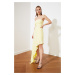 Trendyol Yellow Neck Detailed Evening Dress & Graduation Gown