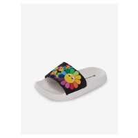 Bílé dětské pantofle s barevným motivem ALPINE PRO OBERO