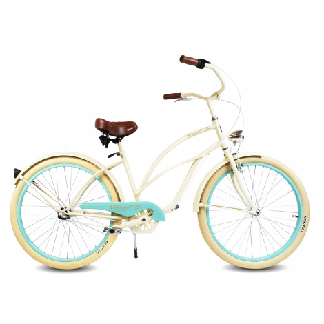 Dámské kolo Beach Cruiser 26 palců modré krémové Laguna Royalbi 3 rychlostní stupně