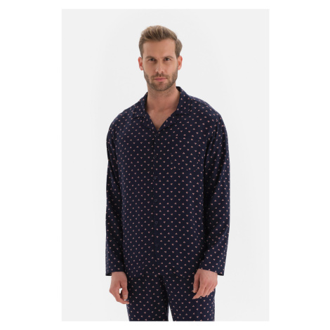 Dagi námořnicky modrý pyžamový top s límečkem