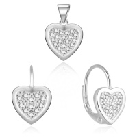 MOISS Romantická stříbrná sada šperků Srdce S0000272 (přívěsek, náušnice)