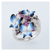 Masivní prsten ze stříbra motýli na květinách