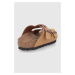 Dětské pantofle Birkenstock hnědá barva