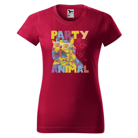 DOBRÝ TRIKO Dámské tričko s potiskem Party animal Barva: Marlboro červená