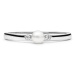Gaura Pearls Stříbrný prsten s pravou bílou perlou Madeleine, stříbro 925/1000 SK21241R/18 Bílá