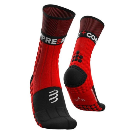 Compressport PRO RACING SOCKS WINTER TRAIL Zimní běžecké ponožky, červená, velikost