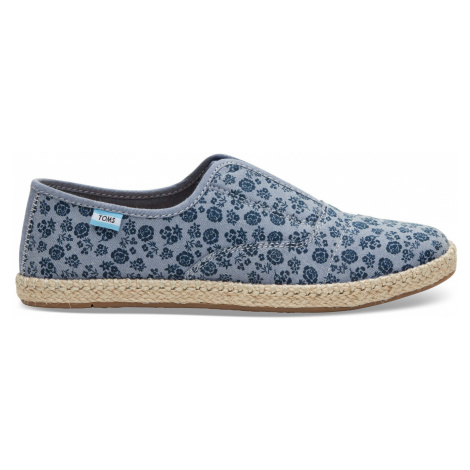 Navy Ditsy Floral Women Palm Slipon