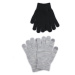 Sada dvou párů dámských rukavic v černé a světle šedé barvě ORSAY