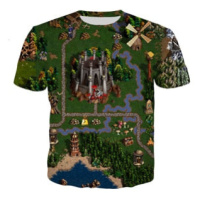 Tričko s potiskem 3D mapa hry Heroes of Might & Magic