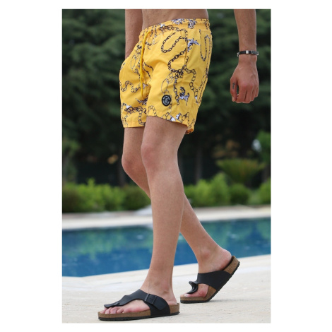 Madmext Men's Yellow Shorts 5086