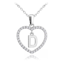 Stříbrný náhrdelník se srdíčkem a písmenem D JMAS900DSN45