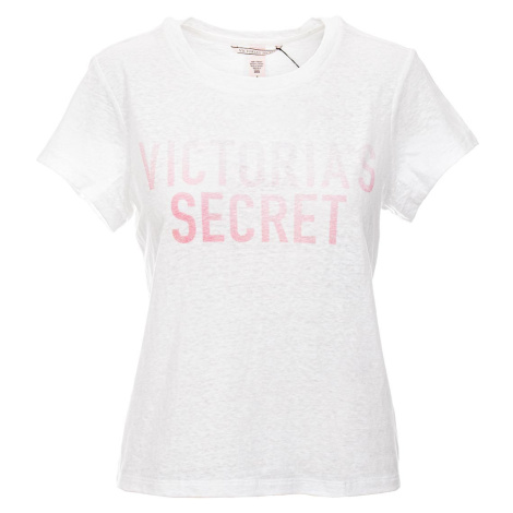 Victoria's Secret dámské tričko bílé s růžovým nápisem