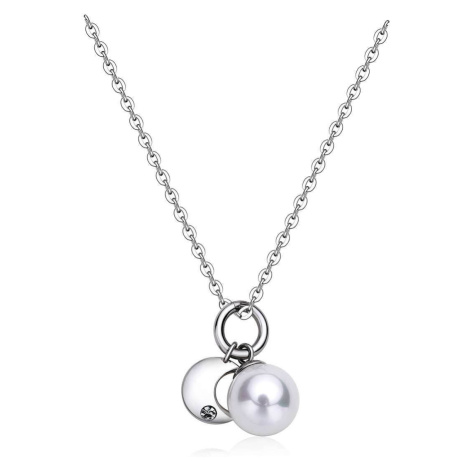 S`Agapõ Ocelový náhrdelník s půlměsícem a perlou DAYS SDY03 S'Agapõ