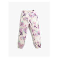 Koton Jogger Sweatpants Tie-Dye Patterned Scuba Fabric Pockets Elastic Waist.