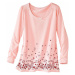 Blancheporte Pyžamové tričko s květinovým potiskem a dlouhými rukávy růžová